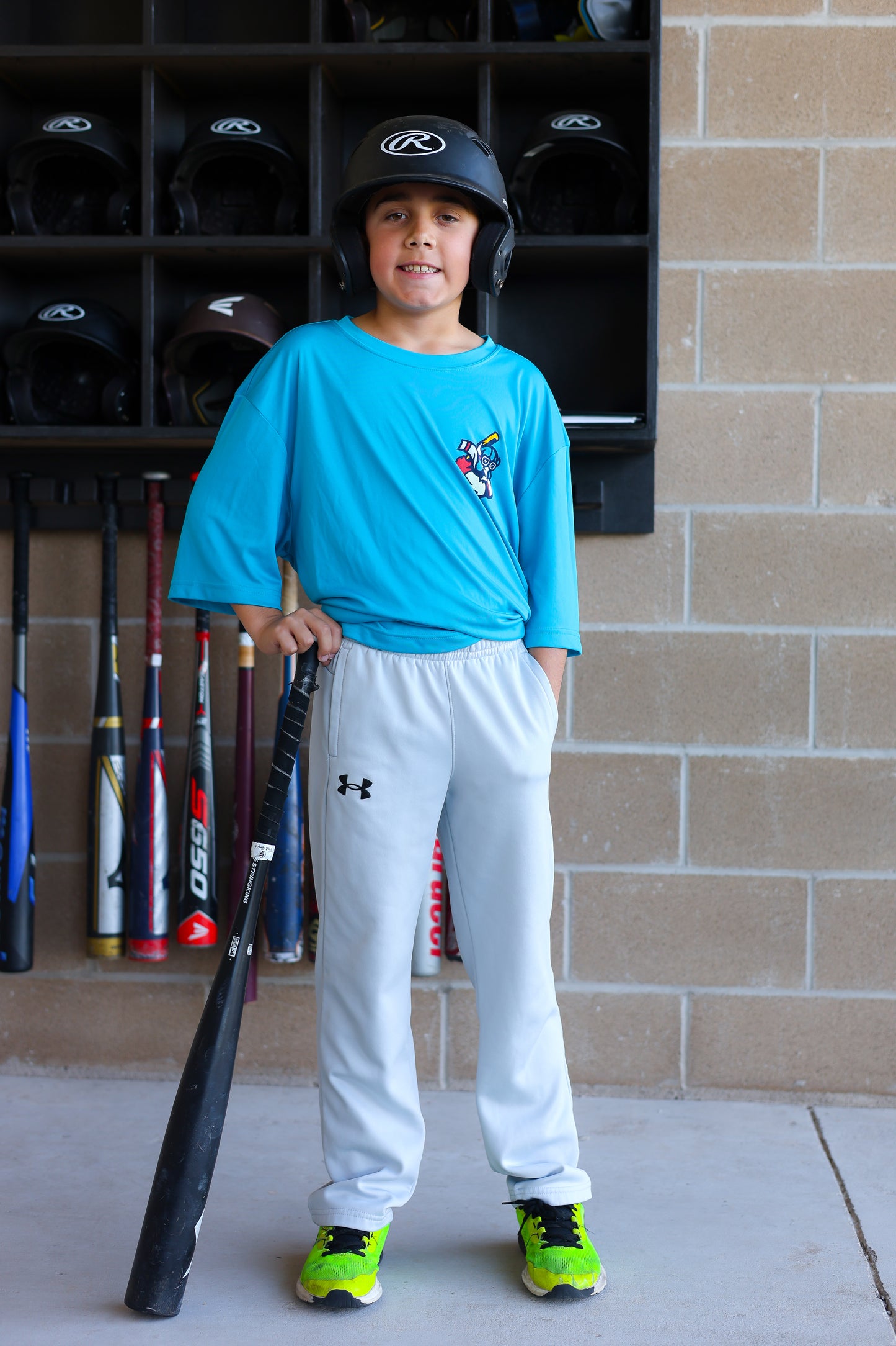 Batting Bison Blue Dri Fit Shirt