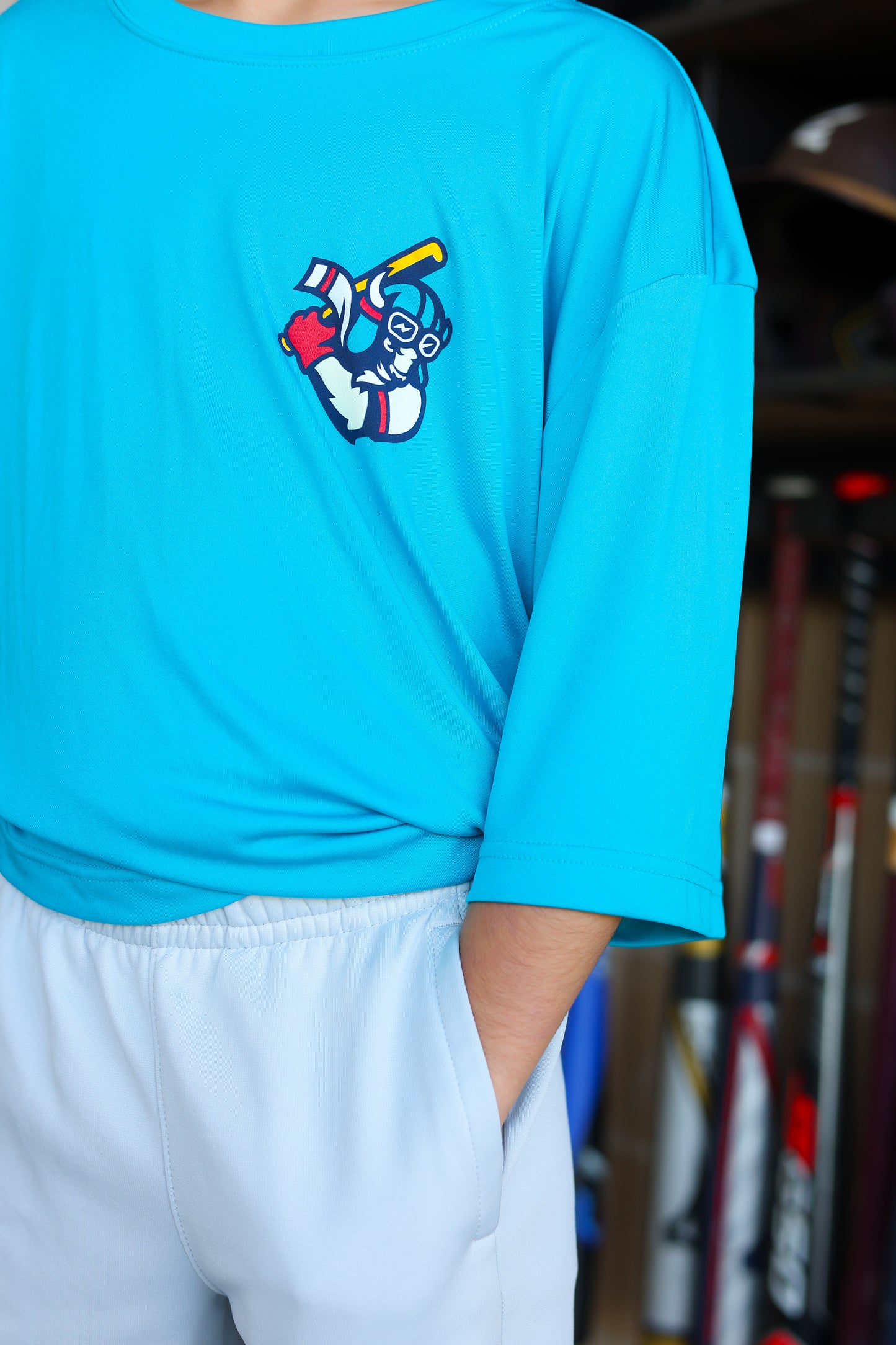 Batting Bison Blue Dri Fit Shirt